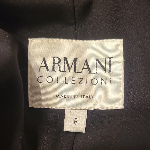 Armani Collezioni Black Blazer with White Grid Pattern - Picture 2 of 4